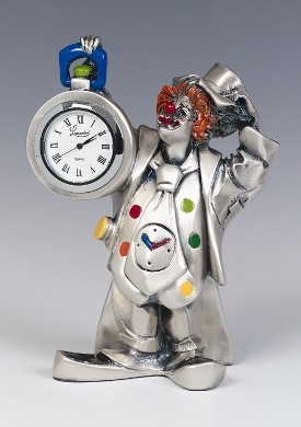 Silver Clown Clock